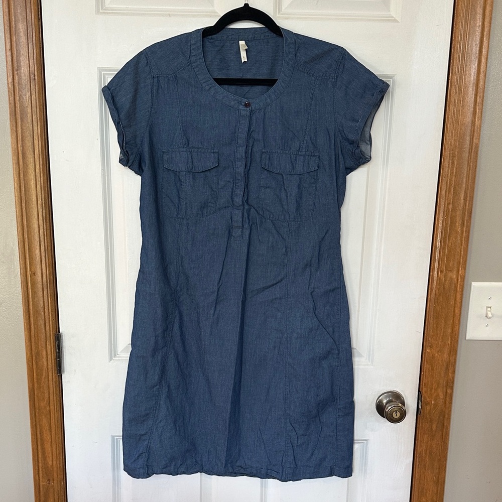Women's Blue Short Sleeve denim dress